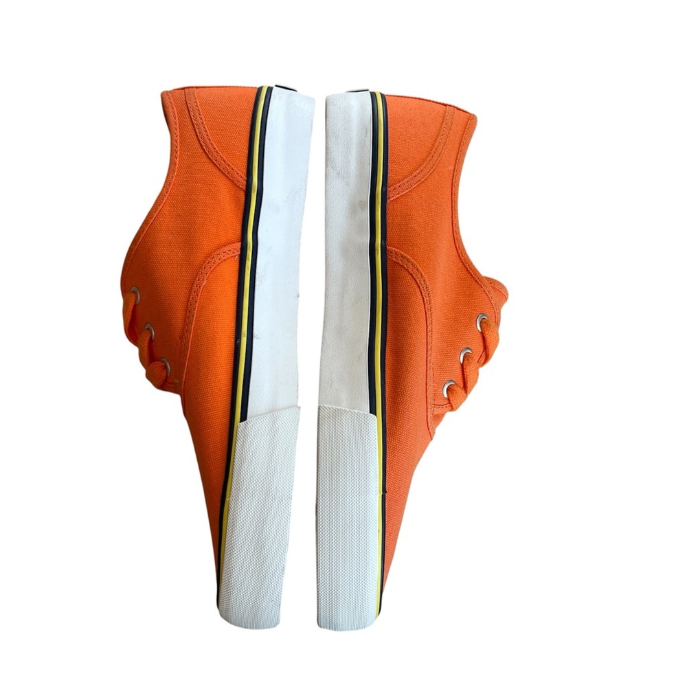 Ralph Lauren Polo Morray Bright Orange Canvas Low-Top Sneakers Size 10.5 - Picture 10 of 16